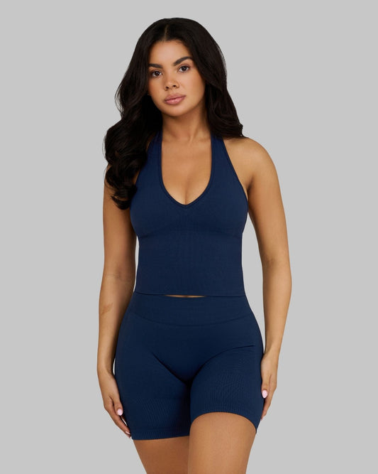 Elevate™ Sculpting Seamless Halterneck Top | Midnight Navy