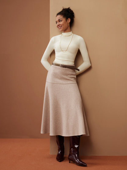 Ausgestellter Maxirock in Wolloptik