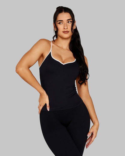 Outline Sweetheart Tanktop | Night Black