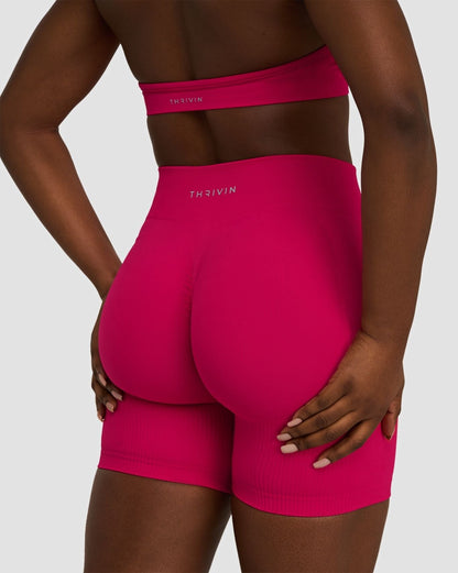 Elevate™ Sculpting Mid Waist Scrunch Shorts | Strawberry