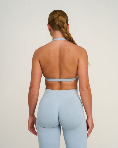 Elevate™ Sculpting Seamless V-Neck Halter Bra | Blue Haze