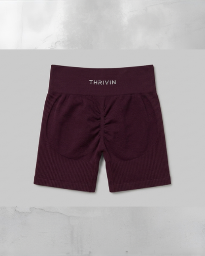 Elevate™ Sculpting Mid Waist Scrunch Shorts | Winter Plum