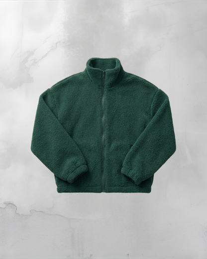 Essential Teddy Fleece Jacket | Pine Green