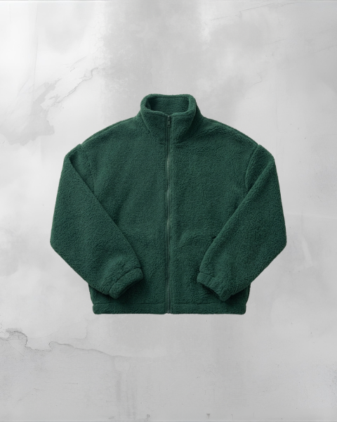 Essential Teddy Fleece Jacket | Pine Green