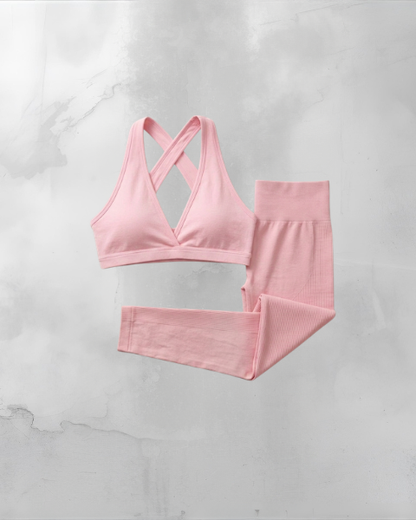 Elevate™ Sculpting Seamless V-Neck Halter Bra | Cotton Pink